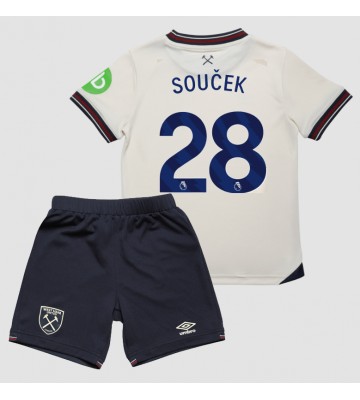 West Ham United Tomas Soucek #28 Segunda Equipación Niños 2025-26 Manga Corta (+ Pantalones cortos)